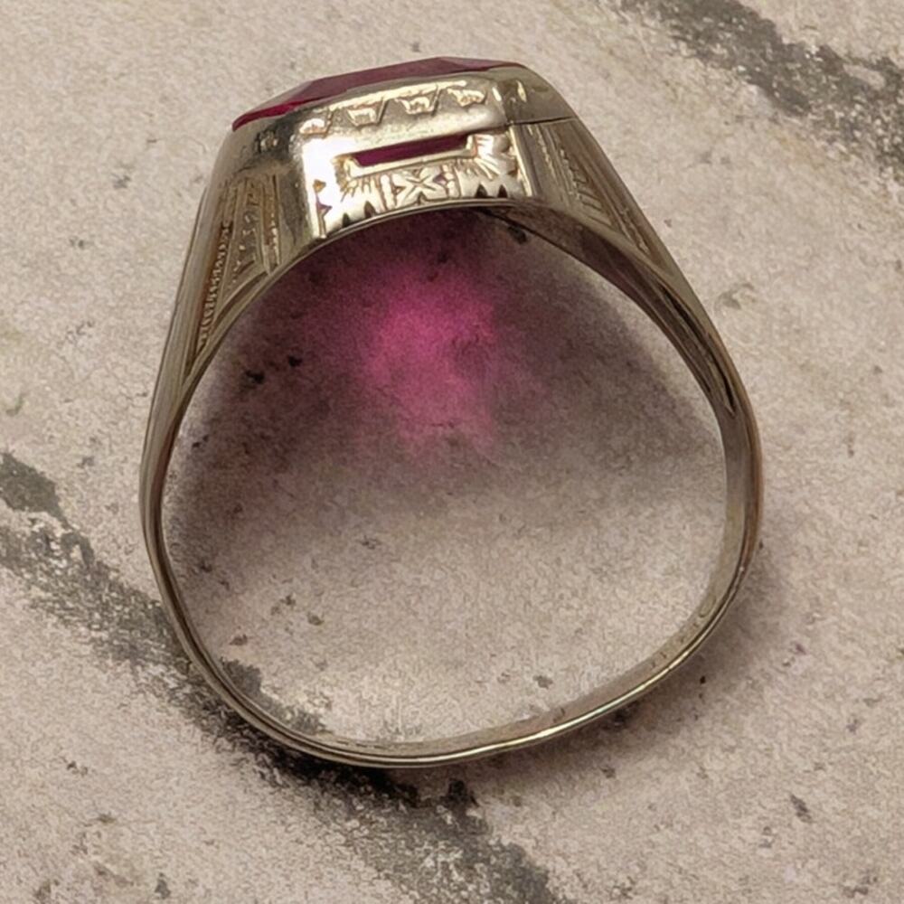 Ostby and Barton White Gold Ring with Markings OB10K - Picture 5 of 12